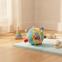 Soft Baby Taggie Ball Embroidered Stuffed Ball with Ribbons Stuffed Toy Tactile for Infants, Babies, Newborns, Tummy Time