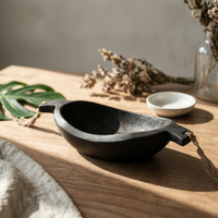 Wooden Fruit Tray with Handles Carbonized Tabletop Stand Sculpted for Home Decor