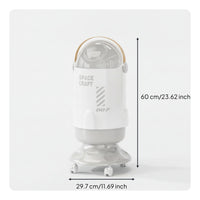 Easy Mobility Spacecraft Trash Can Wastebasket Wheeled
