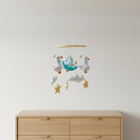 Textile Crib Mobile Handmade Baby Decor Visual Stimulation for Infants, Newborns