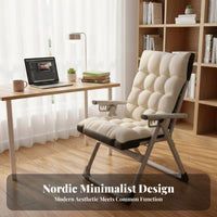 Foldable Nap Chair Extendable Footrest Padded Folding Lounger sturdy Duty