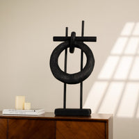 Circular Sculpture with Base Resin Sculptural Modern for Living Room