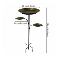 Leaf Tray Bird Feeder Black Post Outdoor Decor Yard