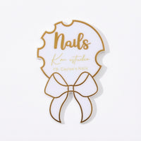 Acrylic Display Board with Gold Outline Glossy Nail Art Display for Manicurists