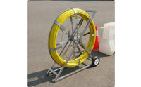 Cable Threading Reel Cart Steel Reinforced Duct Rodder with Reel Holder Heavy Duty Wire Guide Cart for Electricians