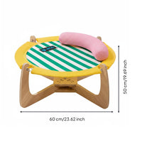 Breathable Cat Hammock Bed Washable Pet Cover Hammock Bed Solid Wood Frame for Cats, Indoor