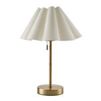 Table Lamp with Pleated Shade Sleek Rechargeable Table Lamp Stable for Bedroom