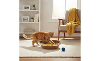 Sturdy Round Cat Scratcher Bowl Less Mess Round Cat Scratcher Bed Recyclable Material Corrugated Scratch Pad for Cats, Kittens
