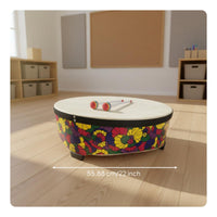 22-Inch Wooden Floor Drum Develops Rhythm Children Floor Drum Ideal Gift Percussion Instrument for Young Children, Dance Class, Early Education