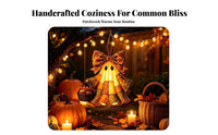 Rustic Specter Ornament with Basket | Warm Yellow Illuminated Body, Hanging specter Ornament, for Front Door