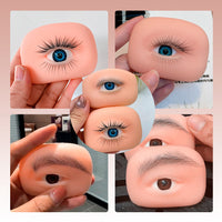 Beginner Practice Silicone Module Eye with Upper and Lower Lashes for Eyelash Training