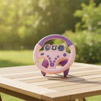 Portable Toy Steering Wheel with Strap Tactile Simulated Driving Controller Interactive Driving Controller with Base Hands-on for Playroom