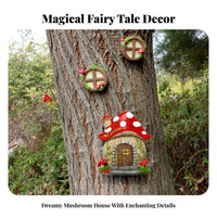 Miniature Tree Door and Panes Resin Material Fairy Door and Panes Set