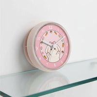 Rose Rabbit Shower Clock Suction Mount Home Decor Fogproof for Bathroom, Kitchen