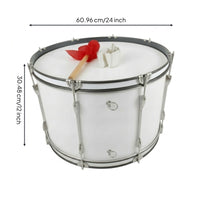 24x12 inch Snare Drum with Strap Heavy-Duty 24x12 inch Snare Drum Secure for Drumlines, Outdoor Performances