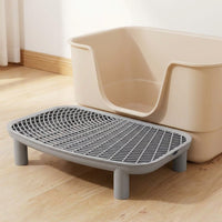 Catcher Tray Waste Container, Open Top Grate Anti-Scatter for Large Indoor Cat and Cat Owner, Easy Hygienic Cat