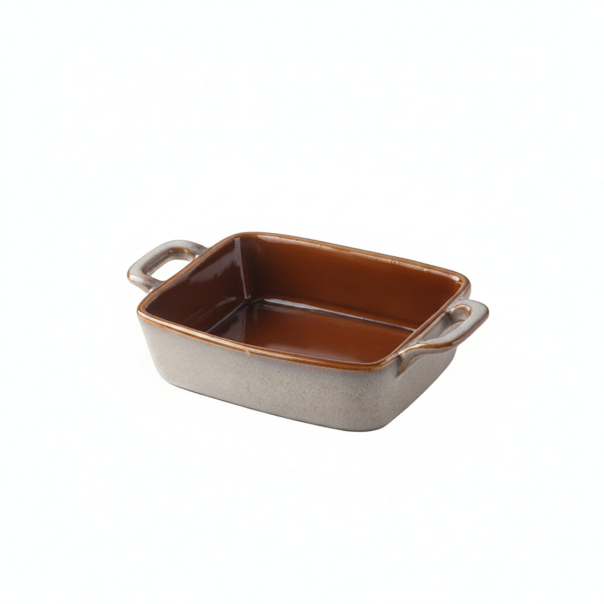 Small Ceramic Baking Dish with Handles Oven-to-Table Mini Rectangular Baker Heat-Resistant Bakeware Easy Cleaning for Singles