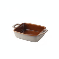 Small Ceramic Baking Dish with Handles Oven-to-Table Mini Rectangular Baker Heat-Resistant Bakeware Easy Cleaning for Singles