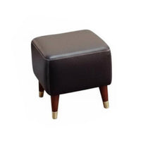 Upholstered Cube Stool Genuine Leather Footrest Multipurpose for Bedroom, Adults