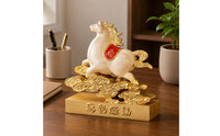 Running Horse Figurine Freestanding Desk Horse Statue Success Symbol Home Decor for Office