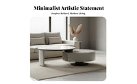 Coffee Table with Storage Natural Simplicity Artistic Look Rotating Table with Storage Minimalist & Theme Two-Level Design