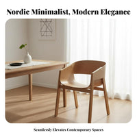 Wooden Chair with Woven Seat Nordic aesthetic Armchair Modern Minimalist adaptable Use for Homeowners, Kitchen