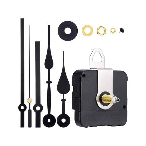 Quartz Clock Movement Kit Mounting Hardware Home Decor Black Plastic