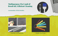Stainless Steel Fin Cleaning Brush, Coil Cleaner, Air Conditioner Maintenance Tool, Flexible, sturdy, for HVAC, Refrigerator, Radiator