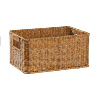Rattan Basket Open Top Braided Container Basket Side Handles