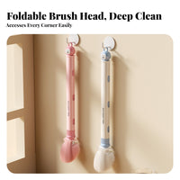 Retractable Cup Brush Portable Long Handle Bottle Brush Food-Grade Bristles Multifunctional Cup Scrubber for Infants, Travel