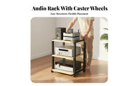 High-Fidelity Equipment Rack With Wheels Mobile Audio Component Shelf Space-Saving Multi-Tier AV Equipment Shelf for Audiophiles