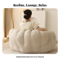 Frameless plush Couch Lie-Flat Design Single-Seat Lounger Small Space suitable Easy Setup for Apartment Dwellers, Young Adults