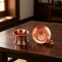 2 Pieces Tea Strainer with Holder Hammered Tea Strainer Sturdy