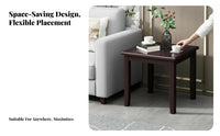 Small Square Table Solid Wood Construction Nightstand Chinese Aesthetic Design