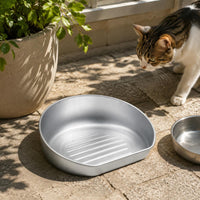 Aluminum Feline Bed Ribbed Base Pet Furniture Sturdy Construction