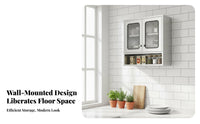 Rust-Proof Stainless Steel Wall Cabinet Space-Saving Wall Mounted Kitchen Cabinet Multi-Functional Kitchen Hanging Cupboard Multifunctional for Homeowners, Families, Cooks, Balcony