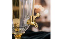 Glass Beverage Dispenser with Spigot Transparent Structure Large Capacity Water Dispenser Crystal Cut Water Container Wide
