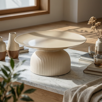 Round Pedestal Tray Glossy Display Piece Decorative