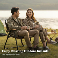 Two-Person Folding Bench Foldable Camping Chair Lightweight for Campers, Couples