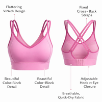 Sports Bras Women with Padded Cups for Running and Gym, Quick Dry Nylon Spandex with Racerback Design, Adjustable Hook Closure