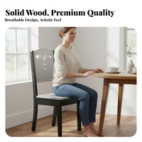 Rounded Corners Solid Wood Dining Chair Ergonomic Design Modern Backrest Chair Easy to Clean Household Furniture High Temperature Resistant for Homeowners, Families, Restaurant Owners, Living Room, Home