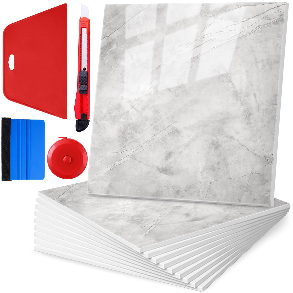 36-Piece Self-Adhesive Waterproof PVC Wall Panels for Shower and Kitchen