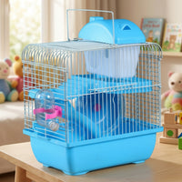 Large Hamster Cage and Villa, Double Layer Indoor Habitat with upper entry, Rectangular Hamster Castle Including All Luxury Accessories
