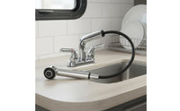 2 Handle Pull-out Faucet ADA Compliant RV Kitchen Faucet Garden Hose Compatible Plumbing Fixture