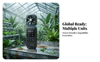 Two-screenScreen Display Digital Anemometer Temperature and Humidity Readings Handheld Anemometer Sound Alarm Wind Speed Meter Curve Recording