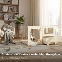 Integrated Feline Enclosure Panoramic View Pet Playpen Sturdy Construction