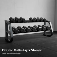Heavy-Duty Hexagonal Dumbbell Rack Space-Saving Dumbbell Storage Rack Stable Construction 3 Tier Weight Stand Anti-Scratch Coating for Bodybuilders, Home Gym