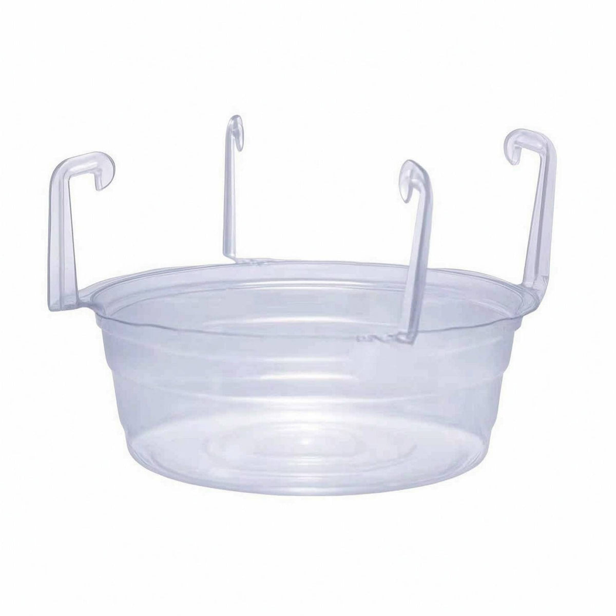5 Pieces Clear Hanging Basket Drainage Pan with Hooks Easy to Clean for Patio