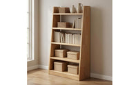Leaning Bookshelf Open Shelves 5-Tier Bookshelf Space-Saving Ladder Shelf for Living Room, Bedroom
