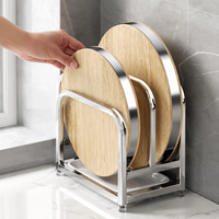 Cutting Board and Pot Lid Holder, Thickened Silver Steel, Hygienic Kitchen Drainer, Multifunctional Countertop Organizer